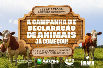 Atenção, produtores rurais de Martins!