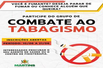 Inscrições abertas para o grupo de tabagismo