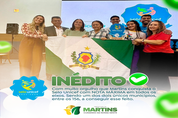 Martins conquista o Selo Unicef com NOTA MÁXIMA em todos os eixos