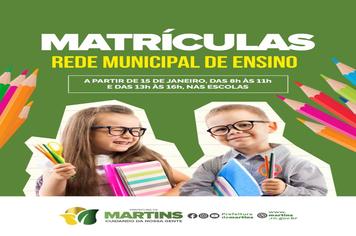 Matrículas da rede municipal de ensino
