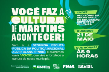 Martins realiza segunda escuta pública da Política Nacional Aldir Blanc (PNAB)