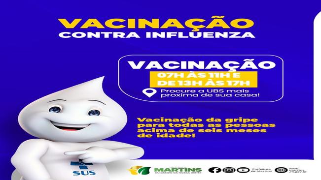 Vacina contra a Influenza disponível para a população em geral (a partir dos seis meses de idade)