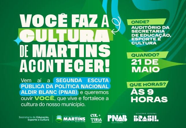 Martins realiza segunda escuta pública da Política Nacional Aldir Blanc (PNAB)