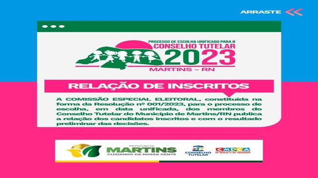 Lista dos candidatos inscritos para o Conselho Tutelar