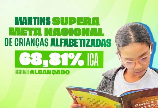 Martins avança na educação e supera meta nacional de alfabetização