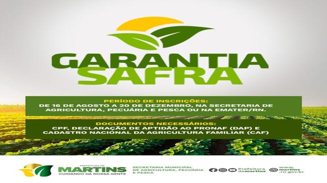 Inscrições para o Garantia Safra