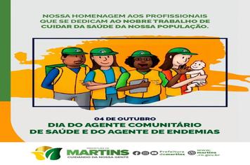 04/10 – Dia Nacional do Agente Comunitário de Saúde e Dia Nacional dos Agentes de Combate às Endemias.