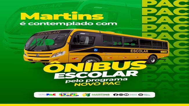 Martins é contemplada com um novo ônibus por meio do novo PAC.
