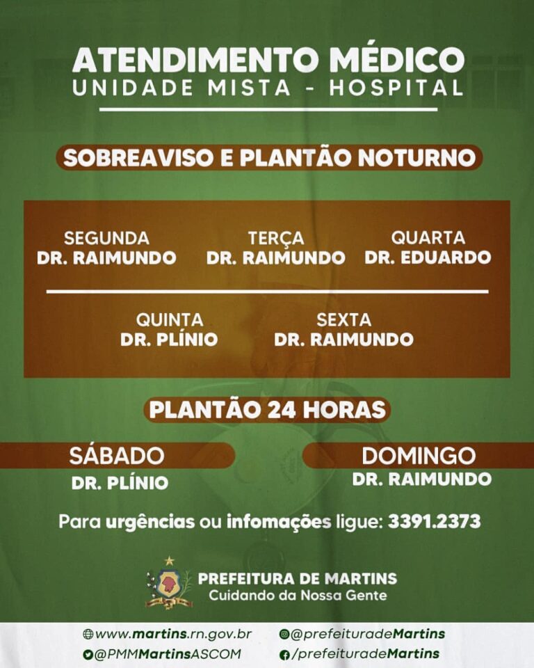 Leia mais sobre o artigo Informativo: Plantão médico na unidade mista (hospital)