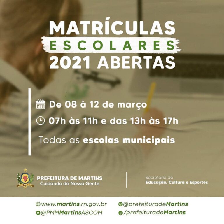 Read more about the article Comunicado: Matrículas escolares abertas