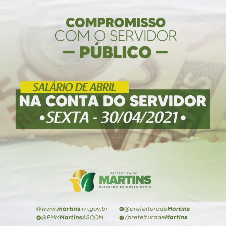 Read more about the article Salário de Abril na conta do servidor público