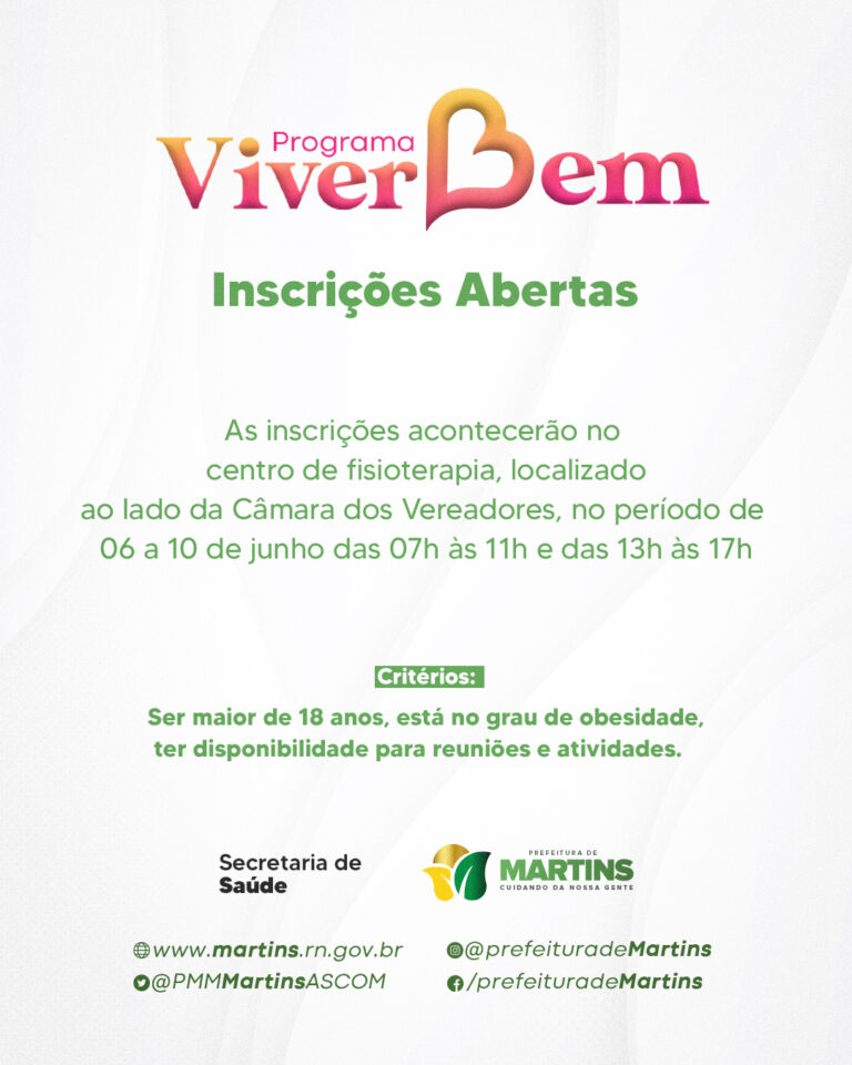 Read more about the article Viver Bem – Inscrições Abertas
