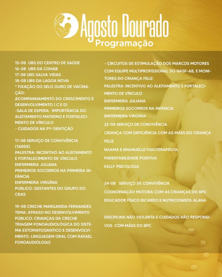 Read more about the article Programação Agosto Dourado – Semana do Bebê